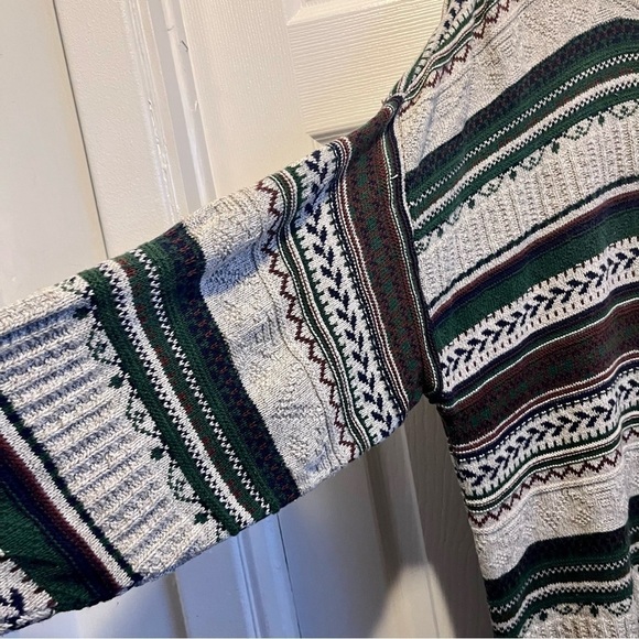 Ilanco Vintage Sweater fair isle fisherman pull men medium grandpa fall crewneck - Picture 4 of 5